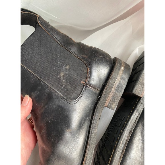 FRYE Tyler Flex Chelsea Leather Black Ankle Boots Vibram 7.5 Western Heritage - Picture 5 of 10